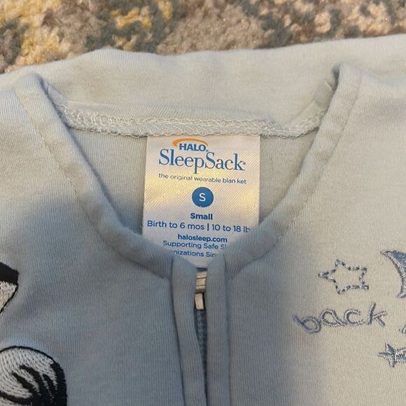 Set of 2 Halo Wearable Blanket Sleep Sack 100% COTTON | BLUE 0-6 months - Picture 3 of 4